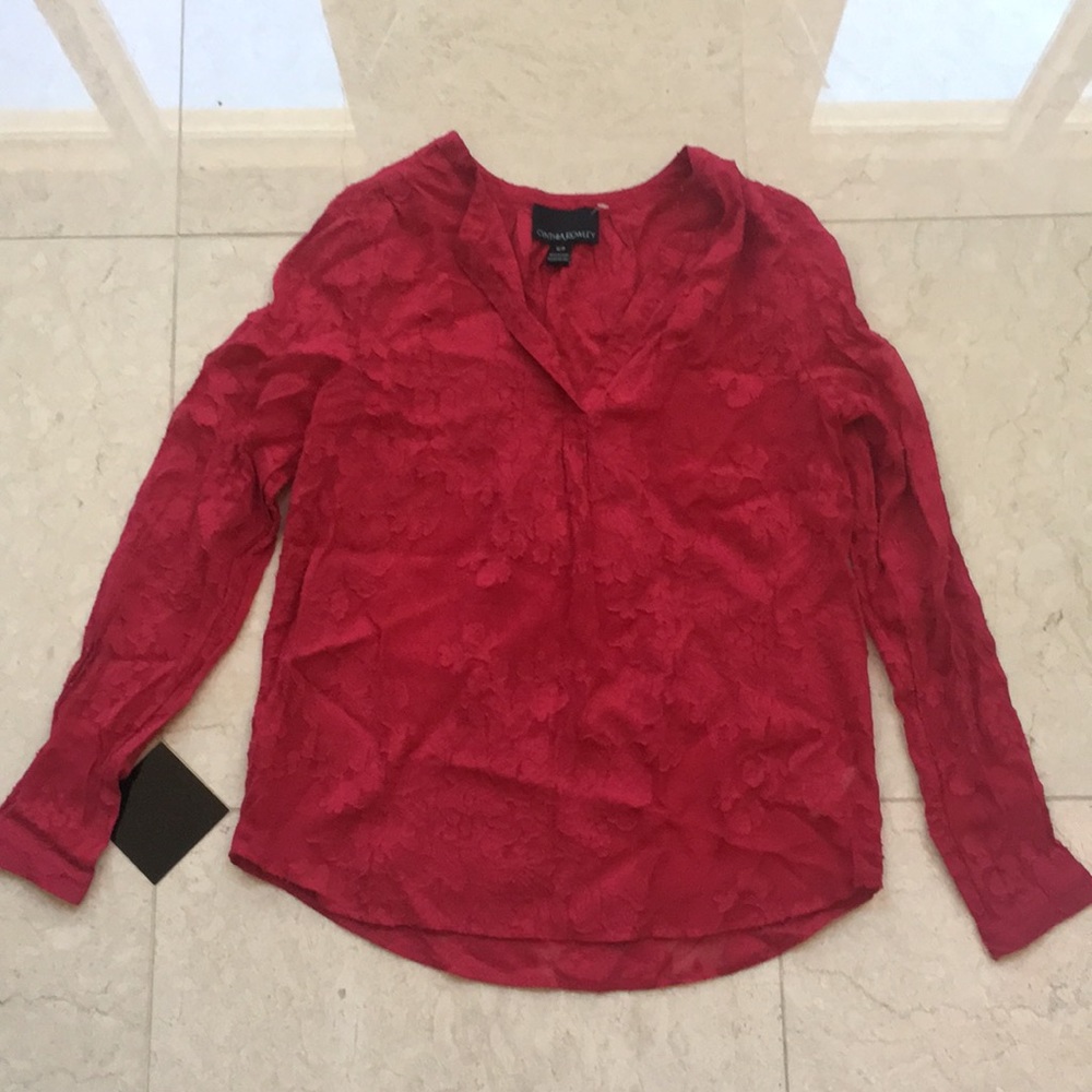 NWOT Cynthia Rowley red flower blouse